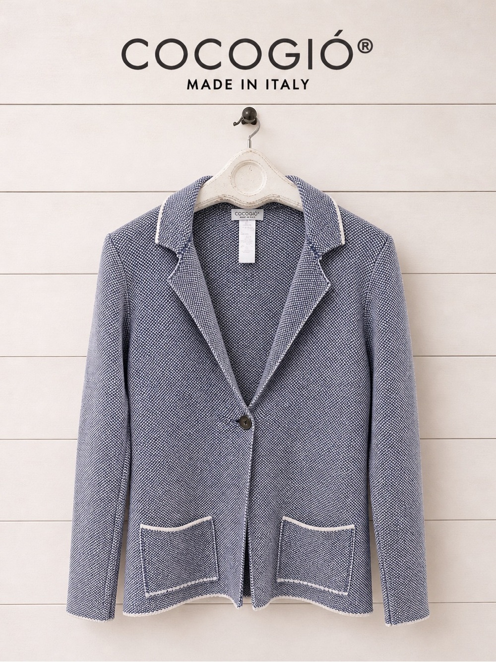 COCOGIO – Knit Blazer Jacket with Silver Thread (L/G